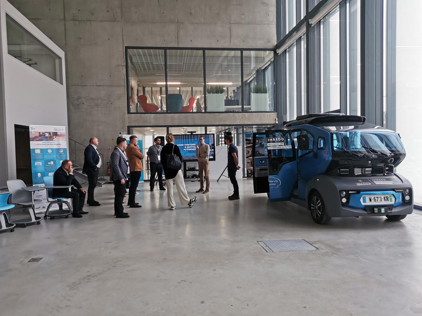 At IMREDD in Nice, the delegation learned about their shuttle project MILLA POD - a Renault based autonomous car IMG_20221012_174804