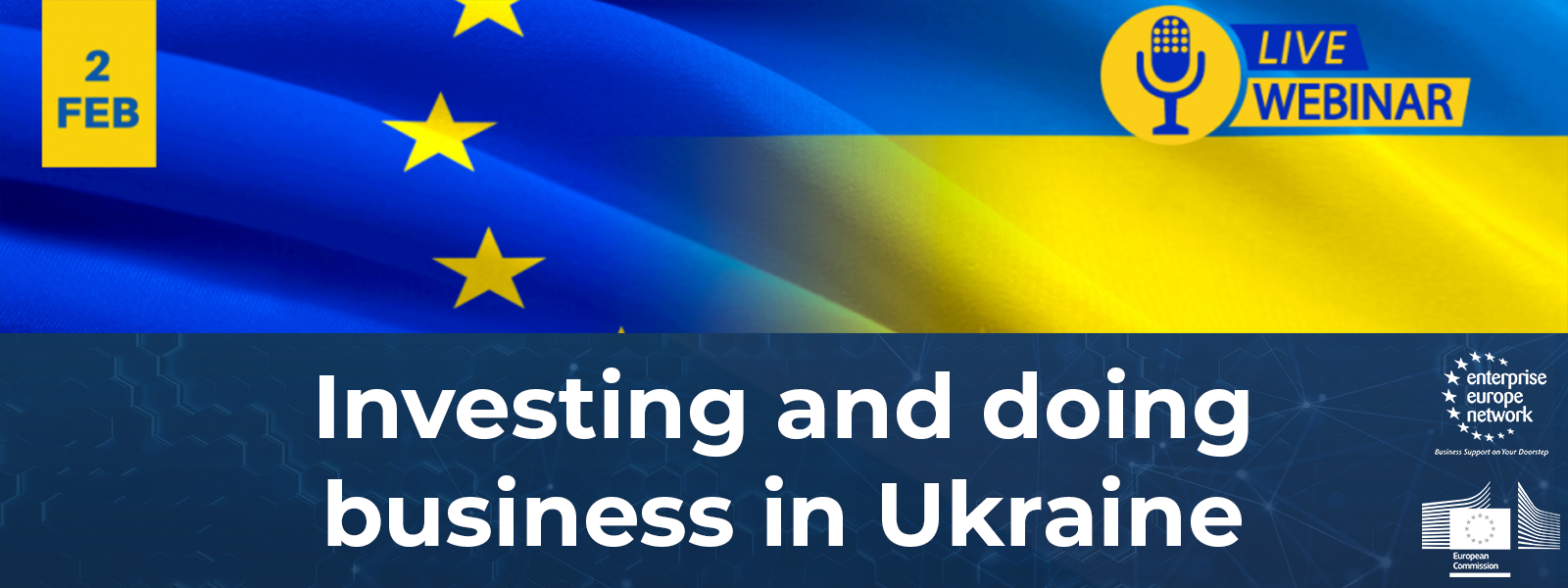 Join the webinar on investing and doing business in Ukraine! LinkedIn Banner 1600x600