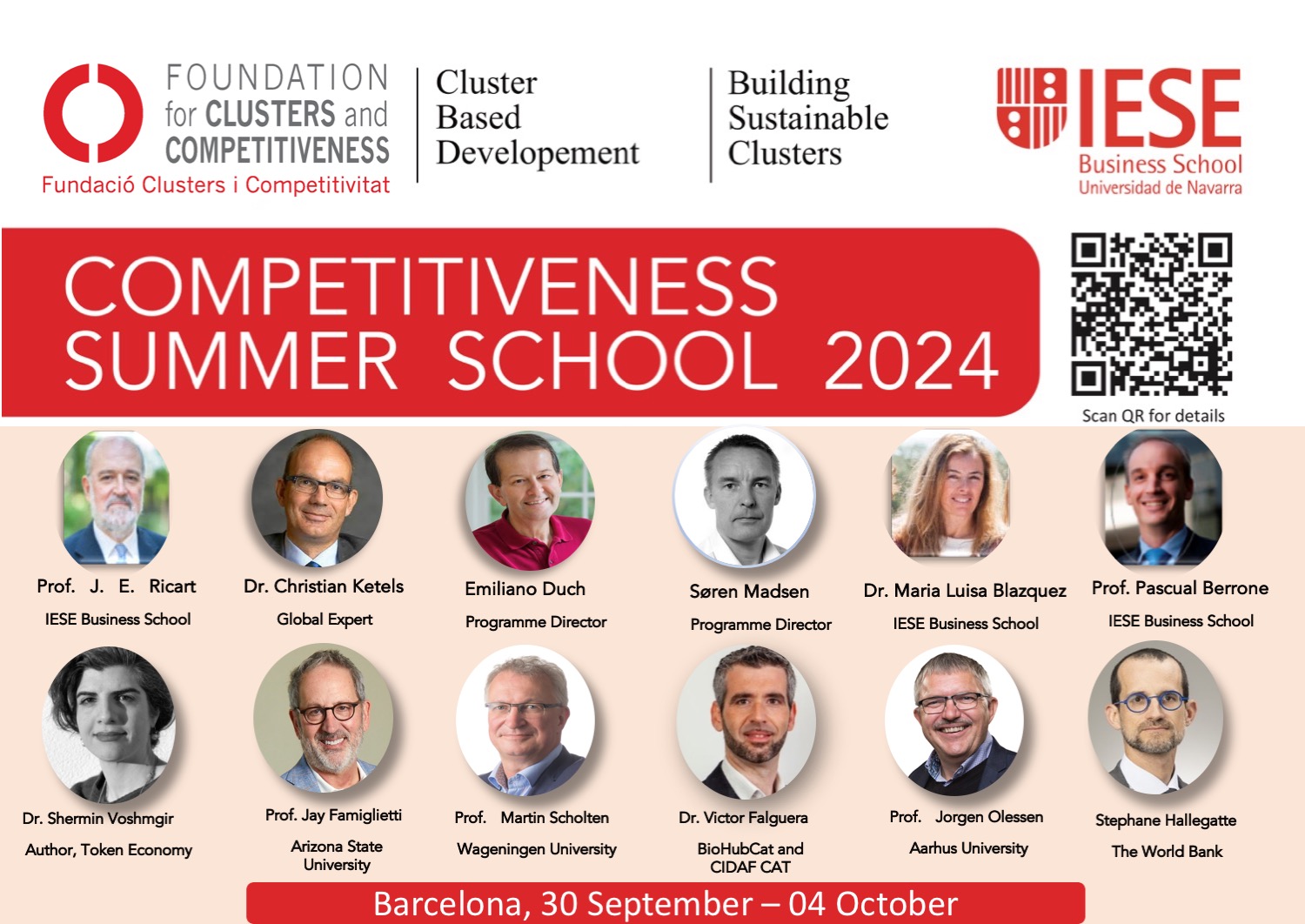Faculty - Cluster Competitiveness Summer School Faculty flyer