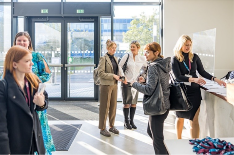 People entering the event
