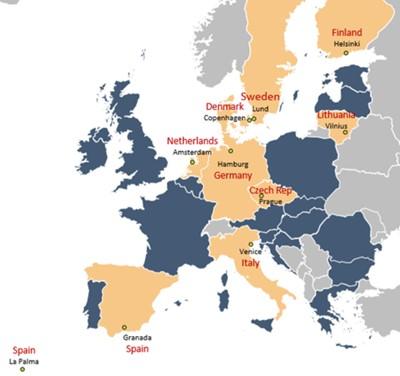 Fig. 1. A total of 10 exchanges, developed in 9 different countries Fig. 1. A total of 10 exchanges, developed in 9 different countries